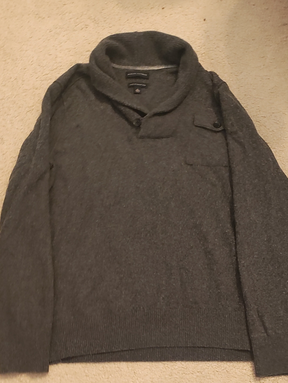 Banana Republic Men's Shawl Turtleneck Sweater - Charcoal Gray